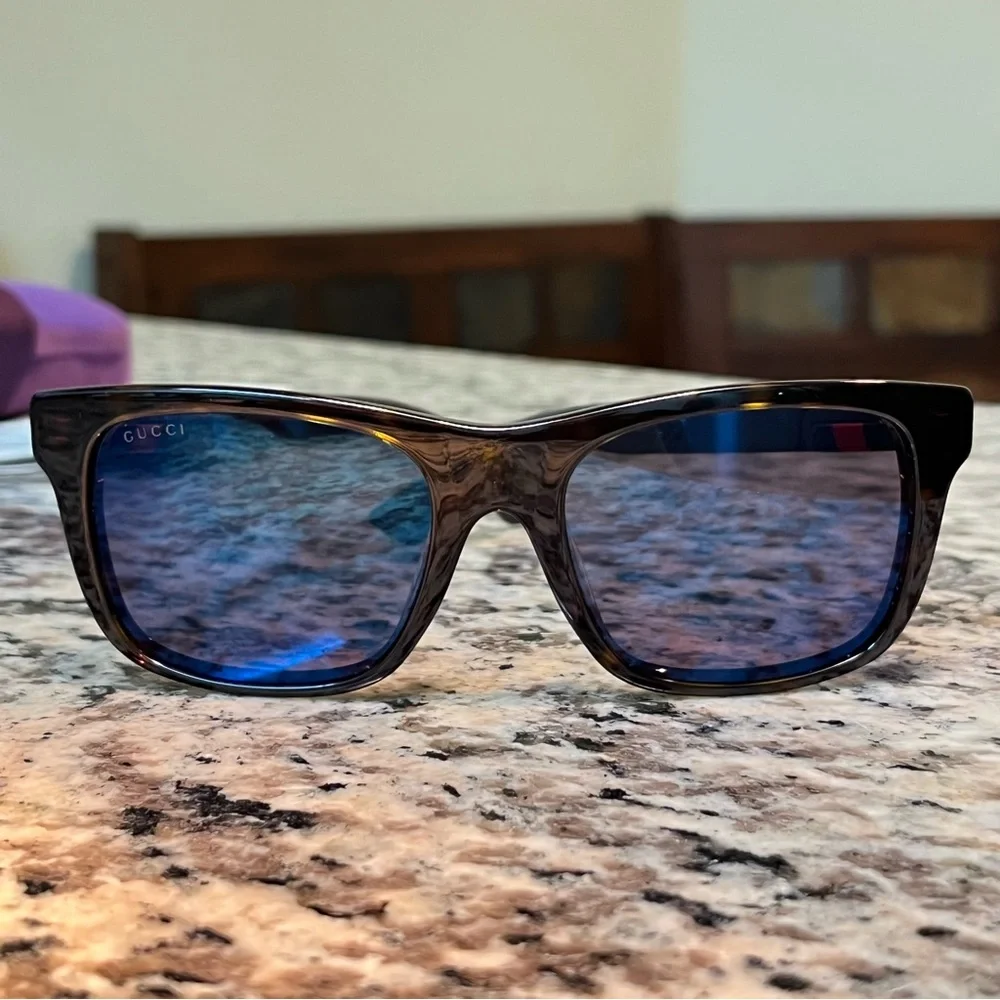 Unisex Gucci GG0008S 003 Havana Tortoise Shell Sunglasses 54-19-150 - Picture 4 of 10